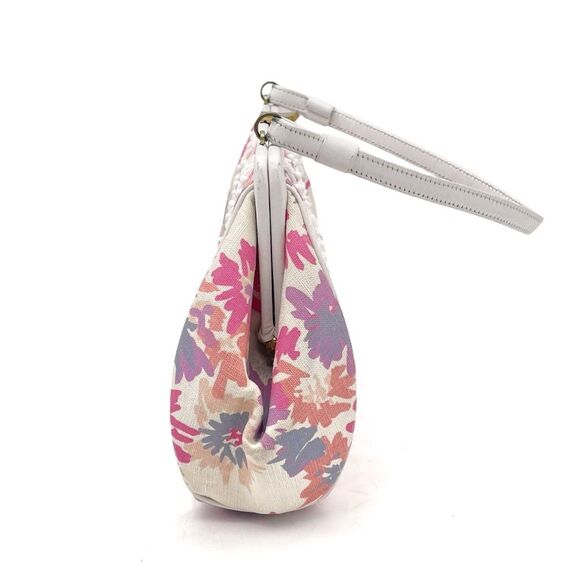 Vintage Magid Beaded Floral Clutch Purse White Pink Purple w Coin Pouch Beaded - Picture 4 of 16